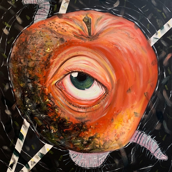 Hannah Forster, Apple of My Eye, acrylic and oil on canvas