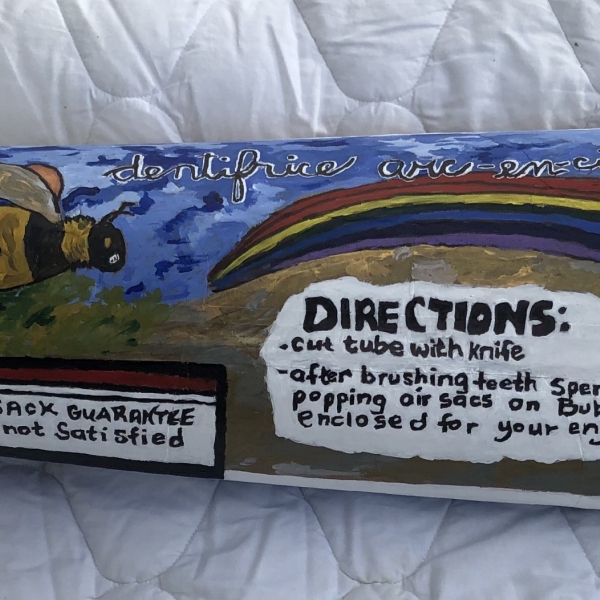 Bonny Lamley, Rainbow Coloured Toothpaste, acrylic on cardboard