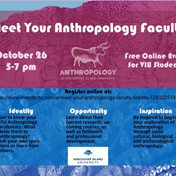 Promotional flyer, Meet Your Anthropology Faculty, 26 Oct 2020.