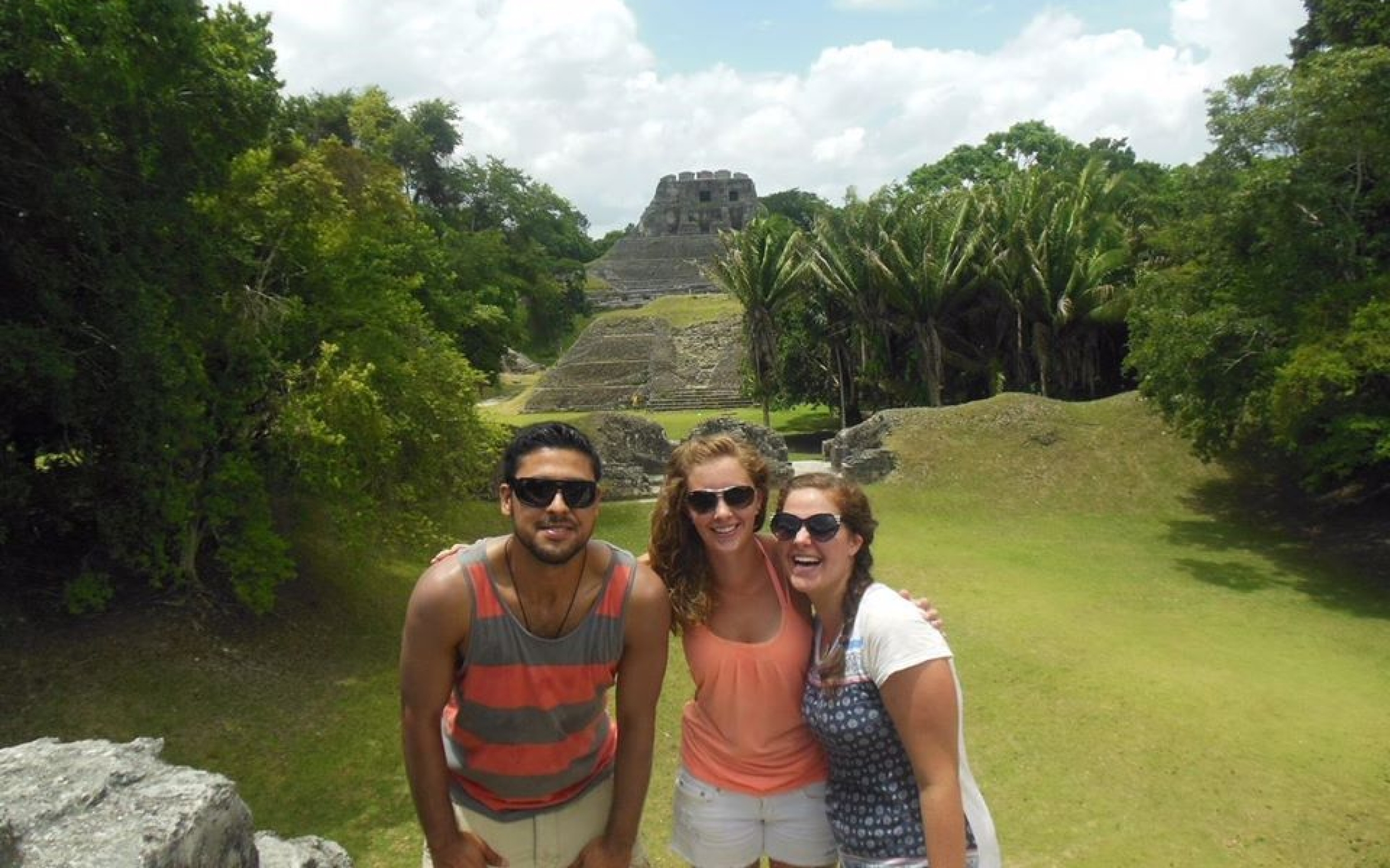 Taylor (pictured in center) at Xunantunich - a Mayan ruins site in western Belize. Taylor Jenks (pictured in center) at Xunantunich - a Mayan ruins site in western Belize.